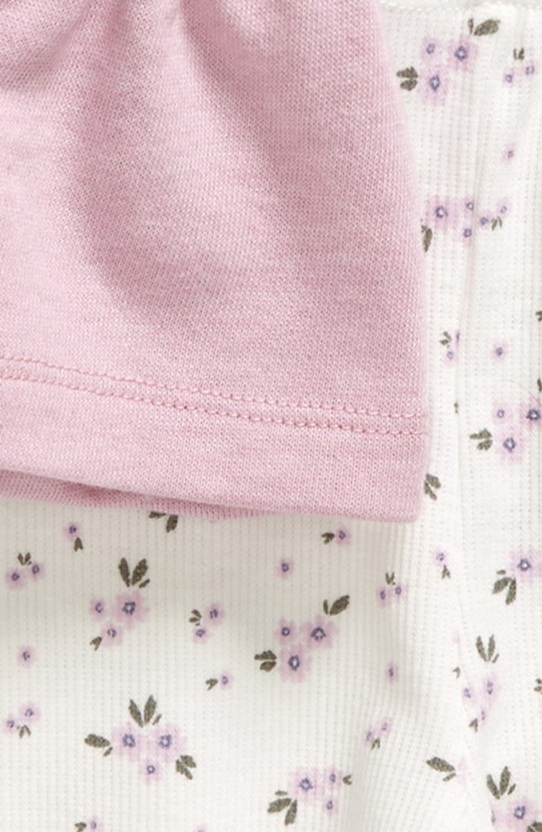 Splendid Short Sleeve Top & Floral Leggings Set, Alternate, color, Peony