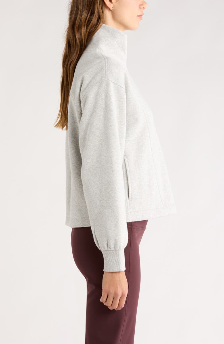 Zella Ultracozy Fleece Half Zip Pullover, Alternate, color, Grey Light Heather