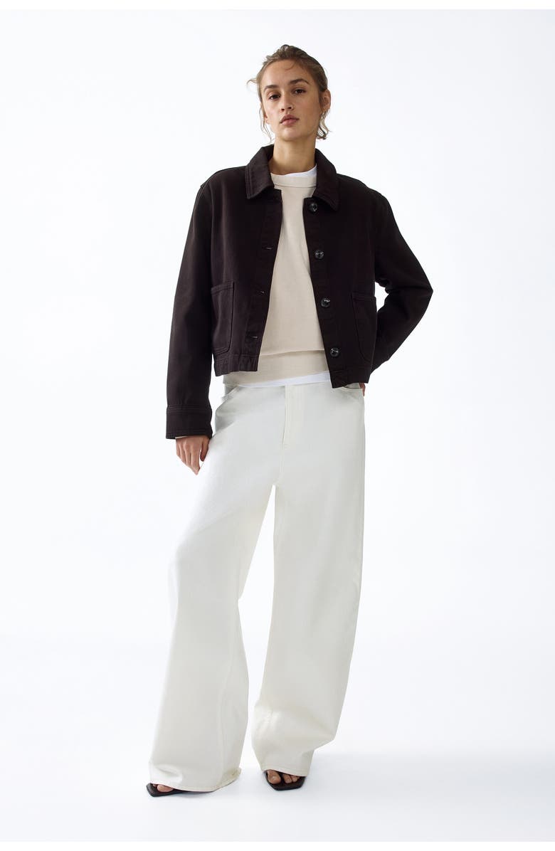 H&M Cotton Twill Shacket, Alternate, color, Dark Brown