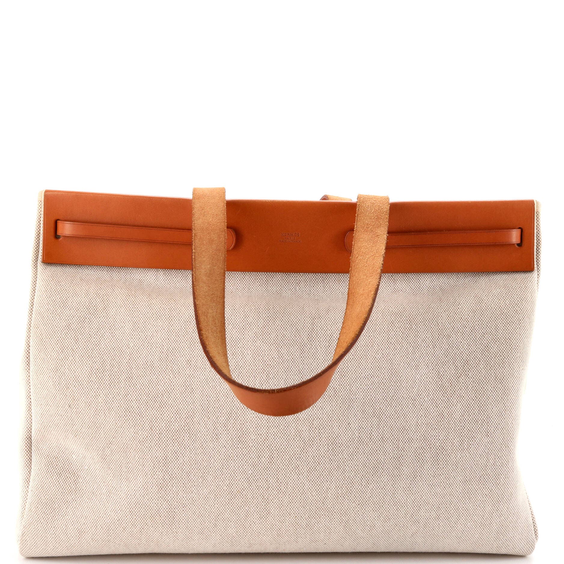 Pre-Owned Hermes Herbag Cabas Toile and Leather MM, Alternate, color, 