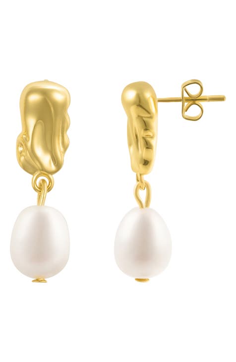 9-10mm Freshwater Pearl Drop Earrings