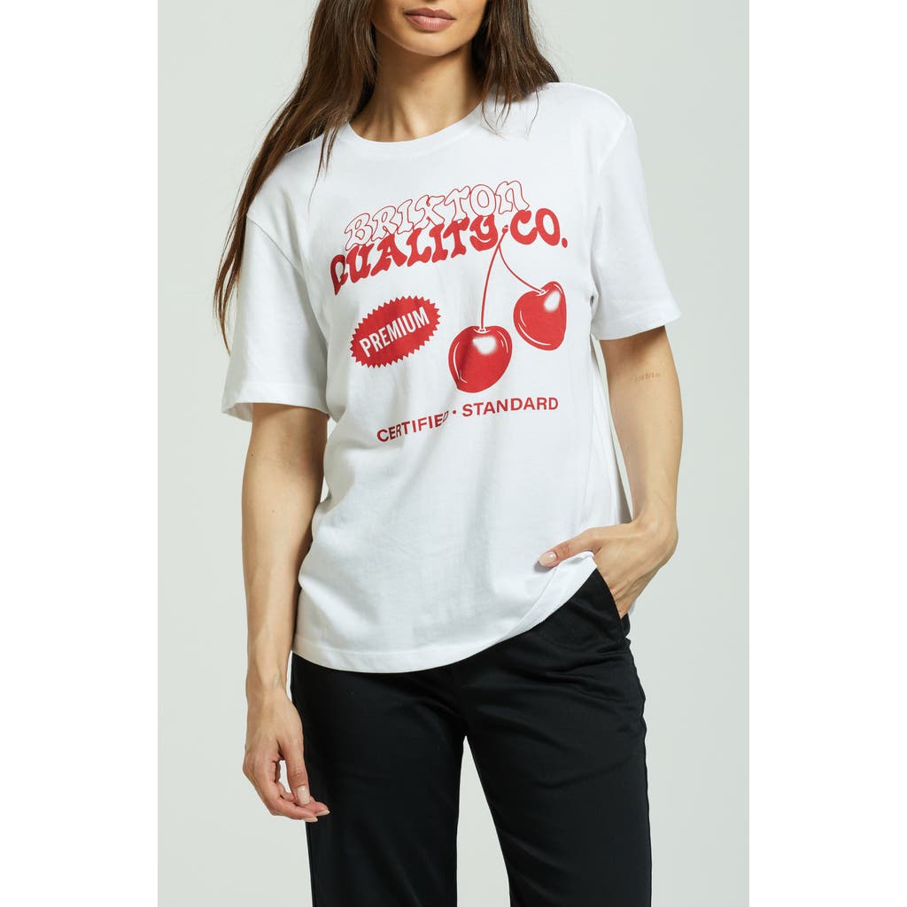 Brixton Premium Cherry Cotton Graphic T-shirt In White