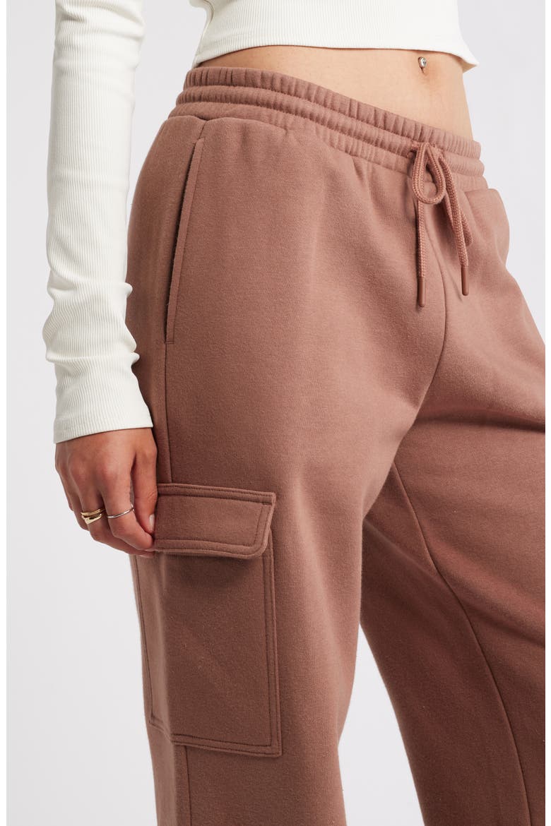 Baggy Wide Leg Cargo Sweatpants, Alternate, color, BROWN TOPAZ