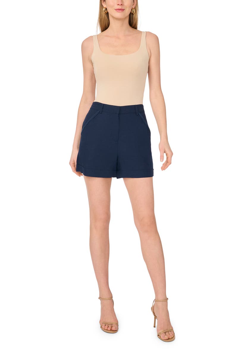 Embroidered High Waist Shorts, Alternate, color, INDIGO NIGHT