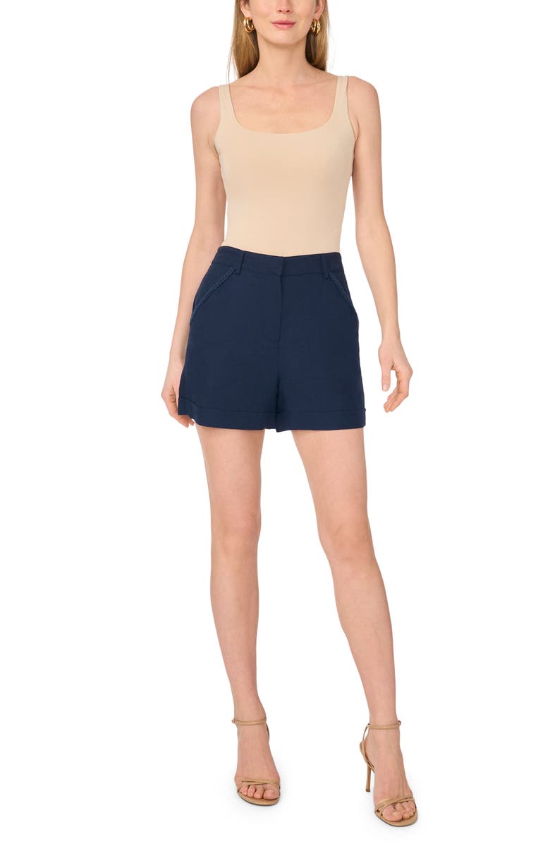 1.STATE Embroidered High Waist Shorts, Alternate, color, Indigo Night