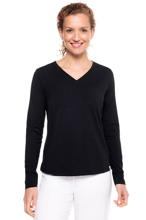 Women's Morada V-Neck Long Sleeve T-Shirt, UPF 50+ Sun Protection
