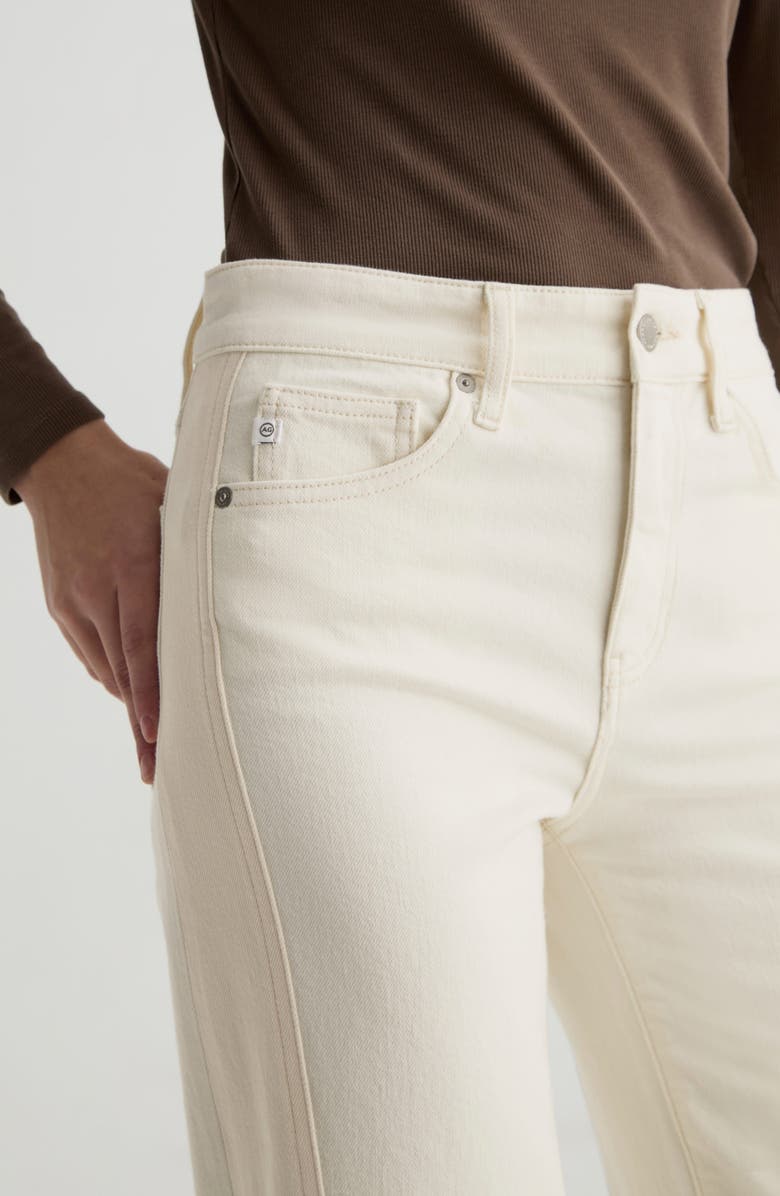 AG Saige High Waist Wide Leg Jeans, Alternate, color, Powder/Ecru