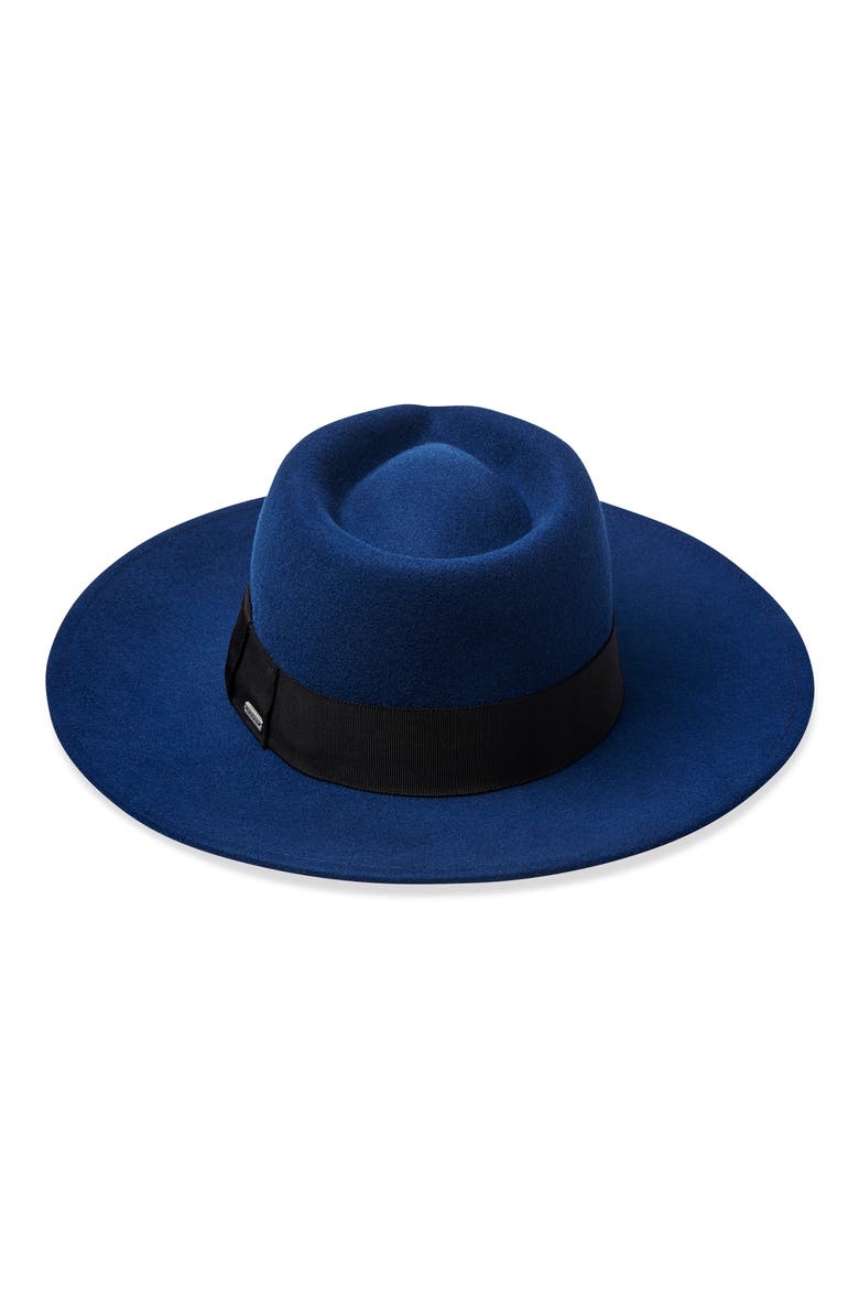 Joanna Felted Wool Hat, Alternate, color, BLUE DOVE/ BLACK TRIM