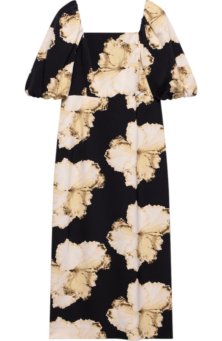 MINT VELVET Printed Midi Dress, Alternate, color, Black