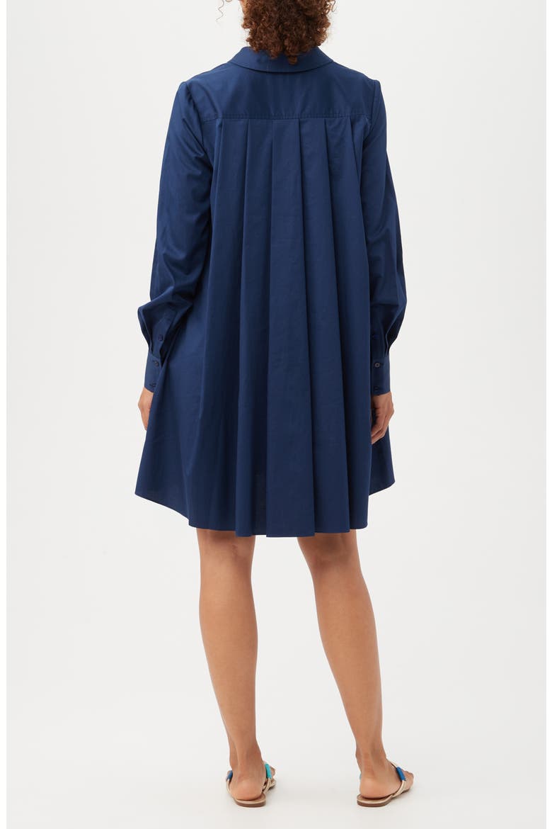 Tulla Oversize Long Sleeve Organic Cotton Shirtdress, Alternate, color, INK