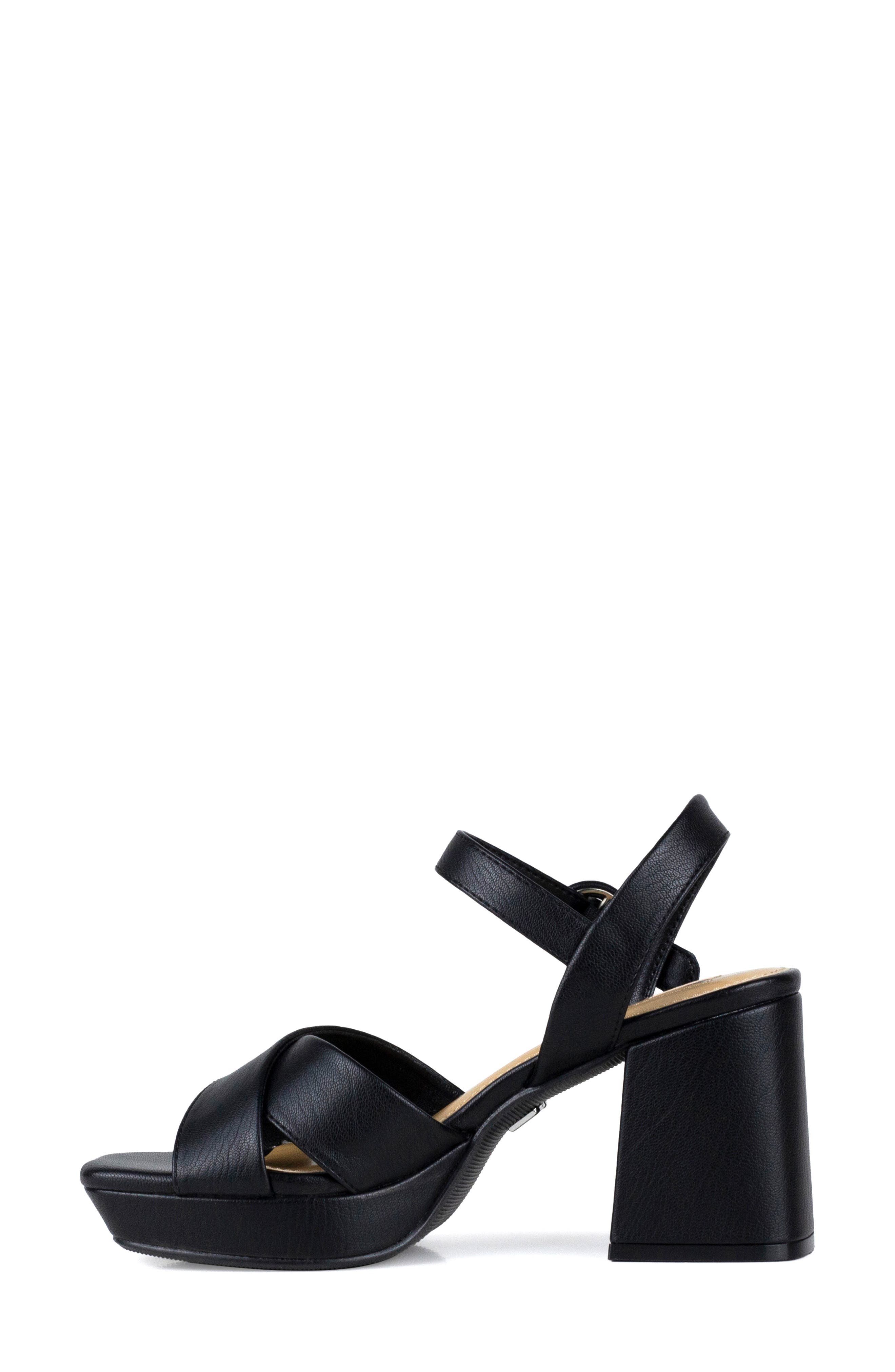 Emelyn Platform Ankle Strap Sandal, Alternate, color, BLACK