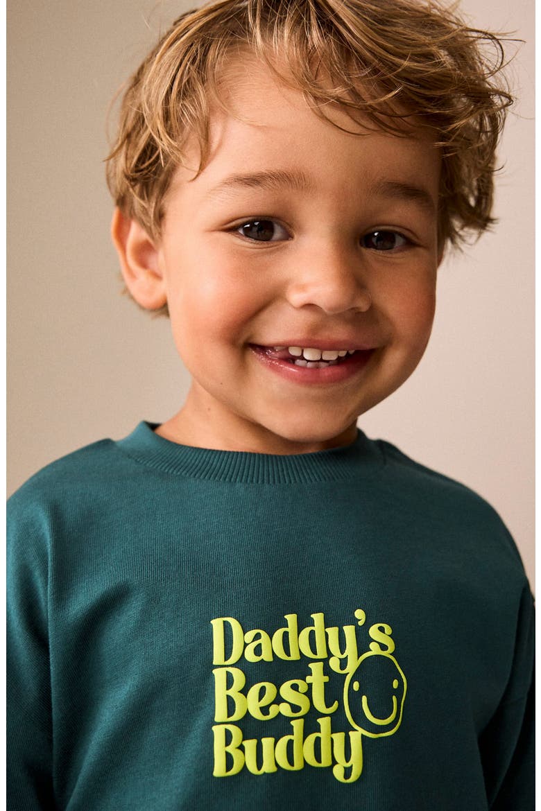 Kids' Slogan Long Sleeve Cotton Graphic T-Shirt, Alternate, color, GREEN