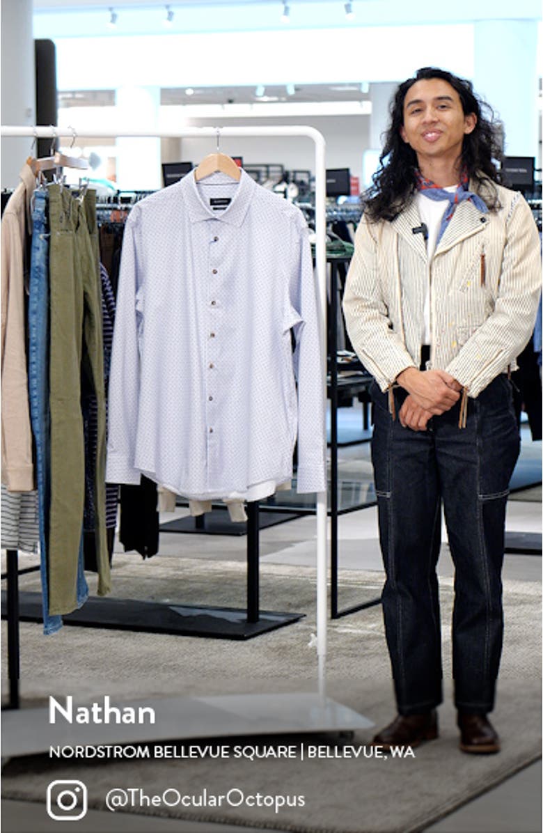 James OoohCotton<sup>®</sup> Basket Weave Print Button-Up Shirt, sales video thumbnail