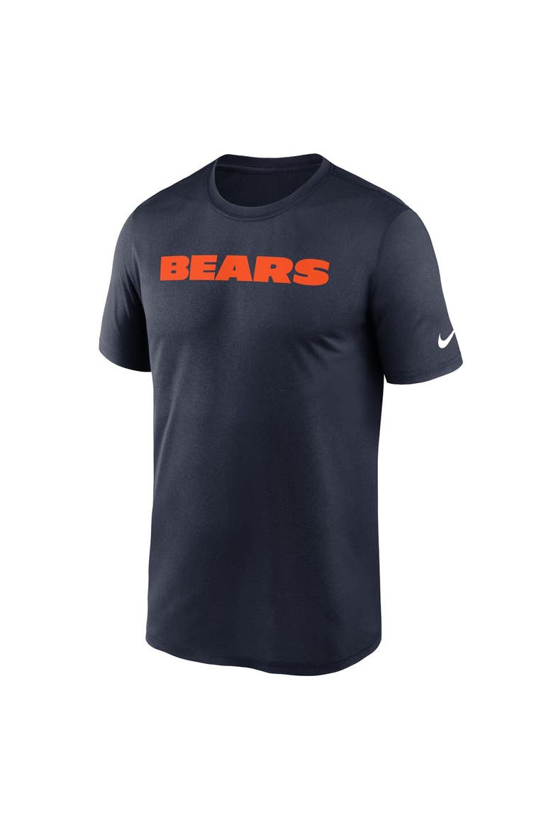 Men's Nike Navy Chicago Bears Primetime Legend Wordmark Performance T-Shirt, Alternate, color, Navy