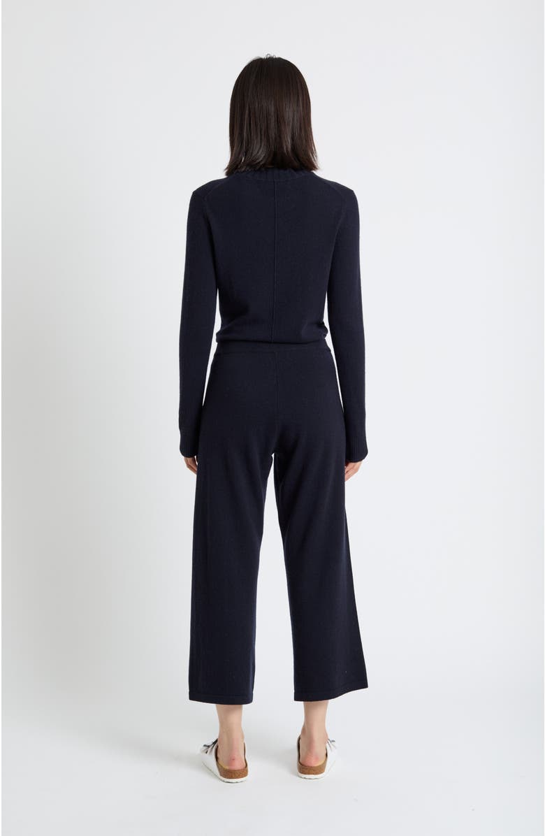 Chinti & Parker Wool-Cashmere Cropped Wide-Leg Pants, Alternate, color, Black