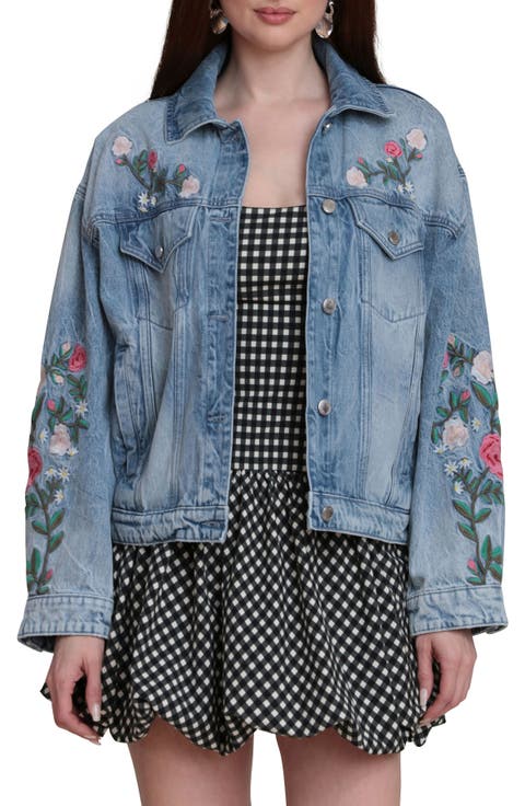 Embroidered Denim Trucker Jacket (Felicity)