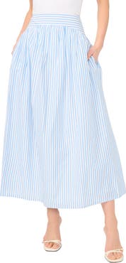 Parker Stripe High Waist A-Line Skirt