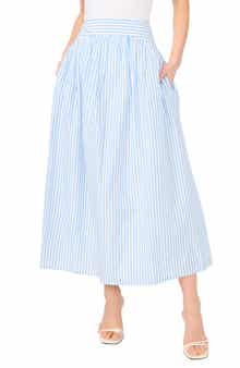 Parker Stripe High Waist A-Line Skirt