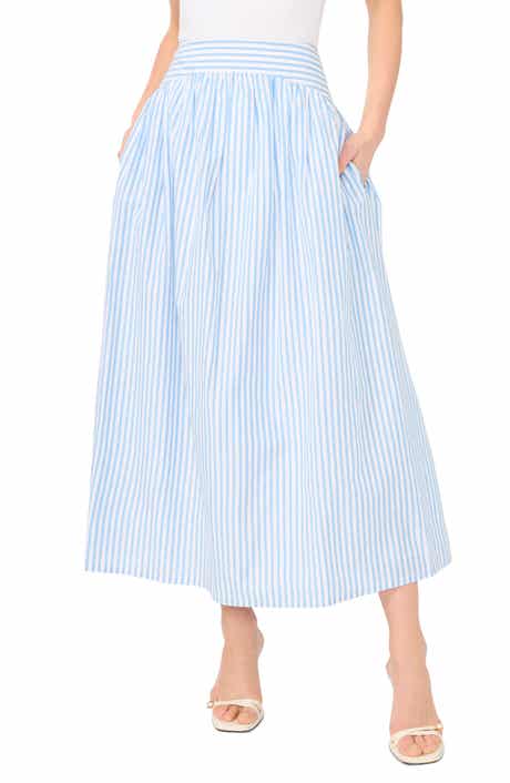 Parker Stripe High Waist A-Line Skirt