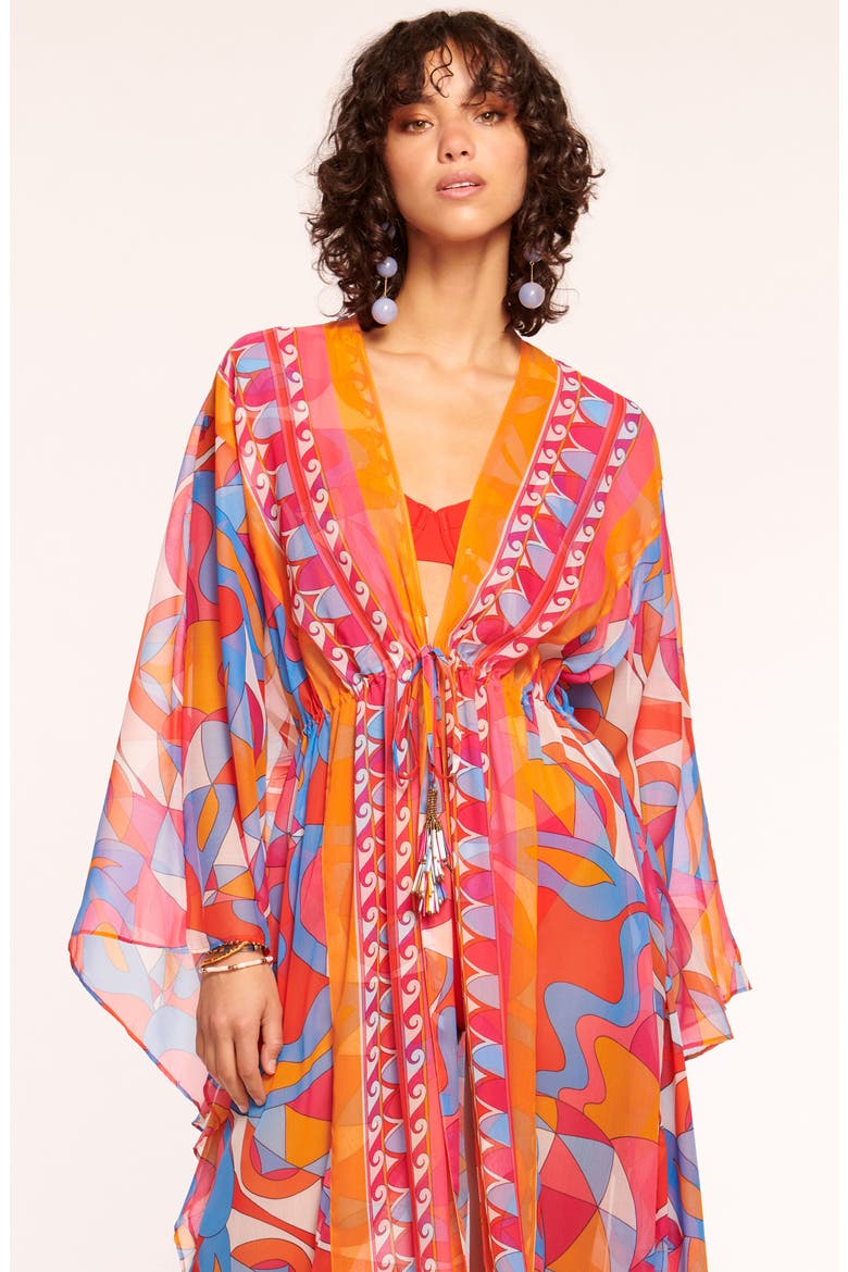 Phebe Print Cover-Up Maxi Dress, Alternate, color, APRICOT MULTI