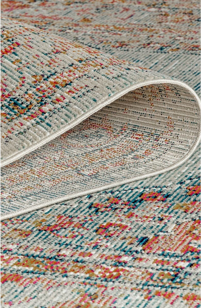 JONATHAN Y Cadiz Vintage Medallion Area Rug, Alternate, color, Coral/Turquoise