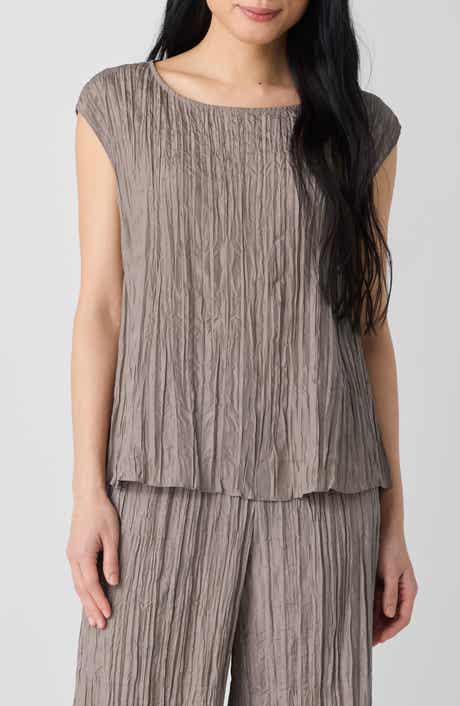 Eileen Fisher Crinkle Silk Top