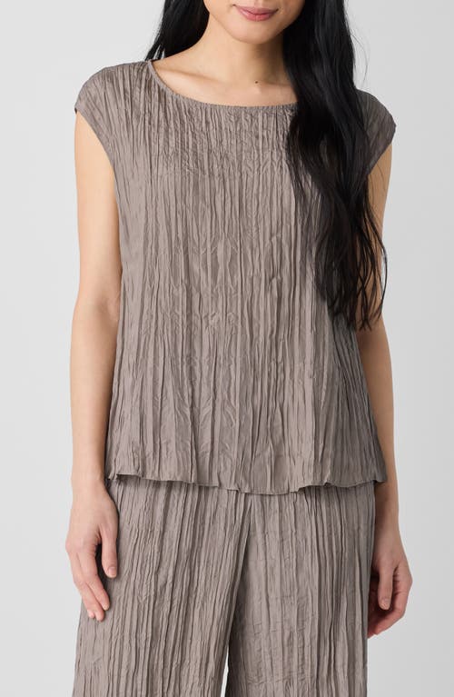 Eileen Fisher Silk Ballet Neck Top In Cocoa