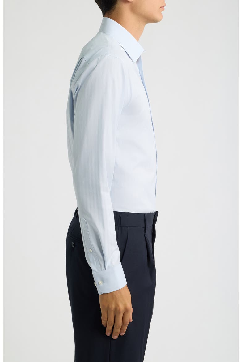 Trim Fit Performance Herringbone Shirt, Alternate, color, BLUE SPIGATO HERRINGBONE