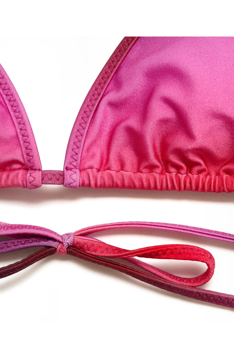 MANGO Metallic Ombré Triangle Bikini Top, Alternate, color, 