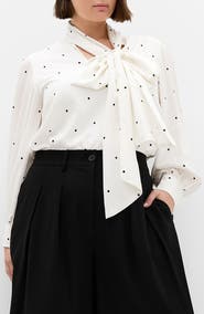 City Chic Kensie Tie Neck Blouse