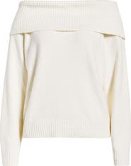 BP. Bouclé Off the Shoulder Sweater