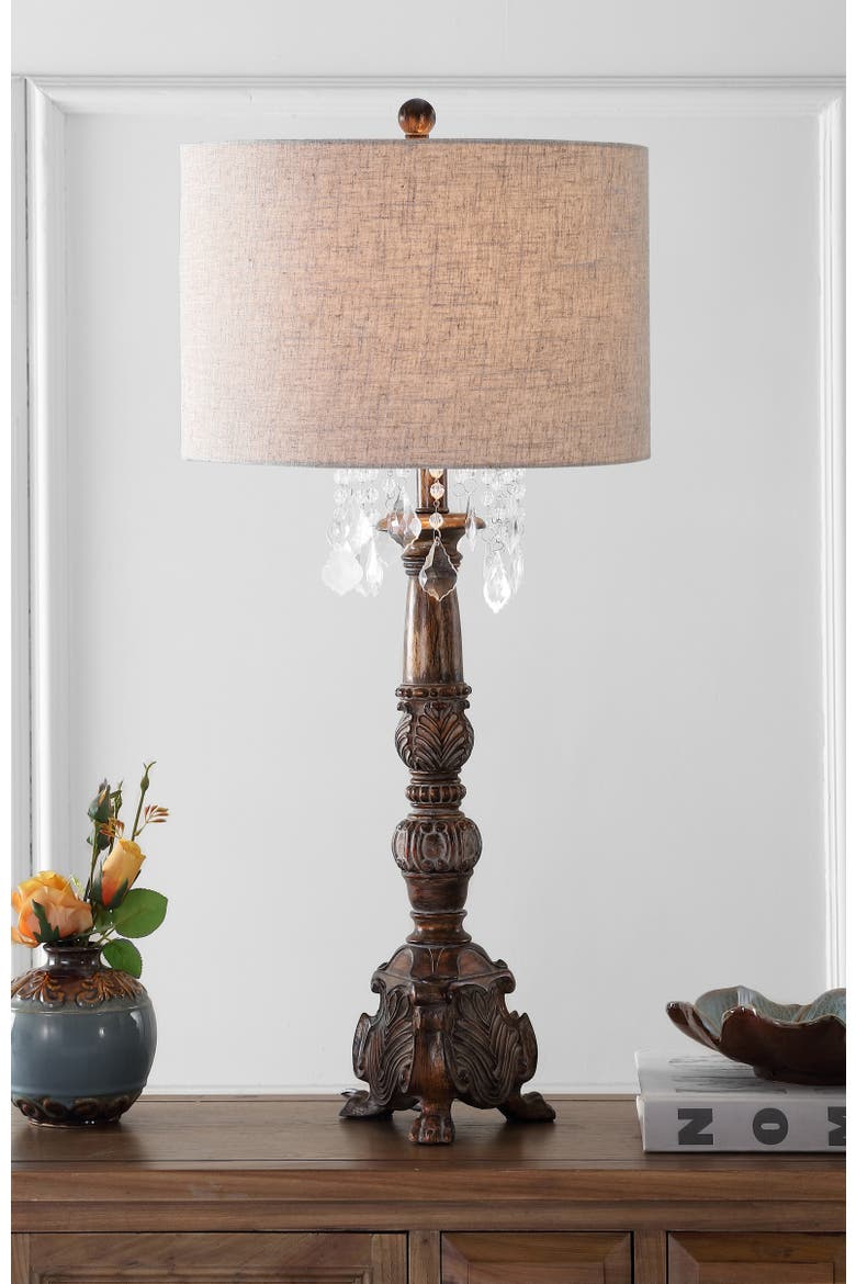 Carlisle 33.5" Resin/Acrylic LED Table Lamp, Antique Brown, Alternate, color, Antique Brown