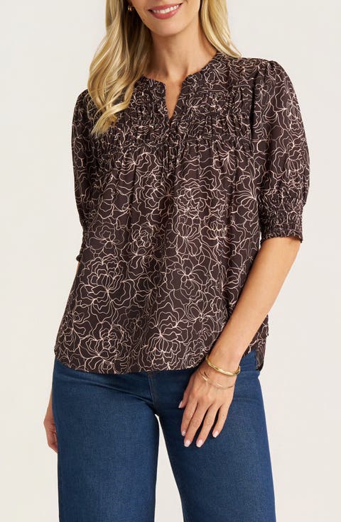 Tala Print Pleated Top