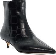 Dune London Ohlove Croc Embossed Leather Bootie