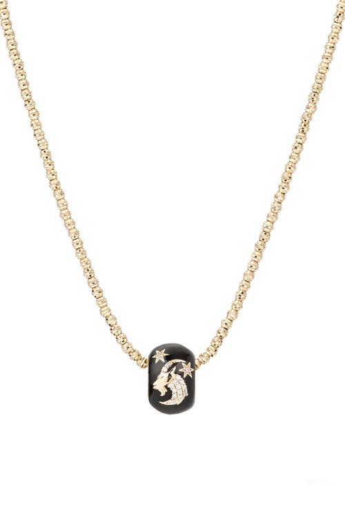 Adina Reyter Diamond Zodiac Pendant Necklace in Yellow Gold - Capricorn 