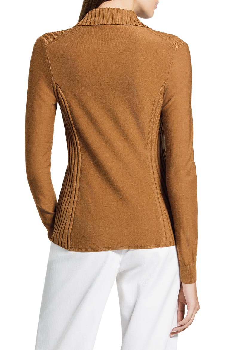 Merino Wool Knit Shirt, Alternate, color, DARK COGNAC