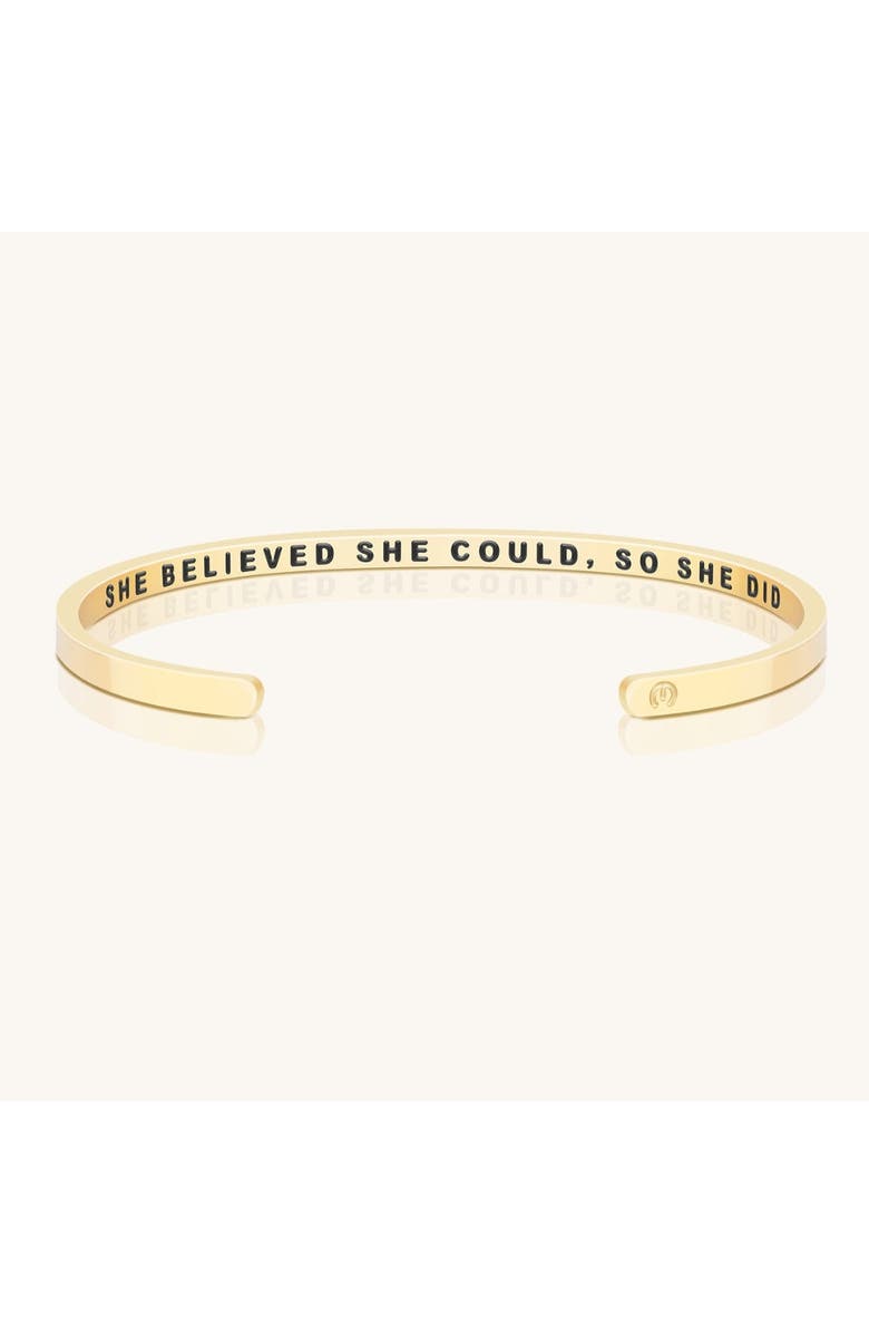 Mantra She Believed She Could, So She Did bracelet, Main, color, Inside - Yellow Gold