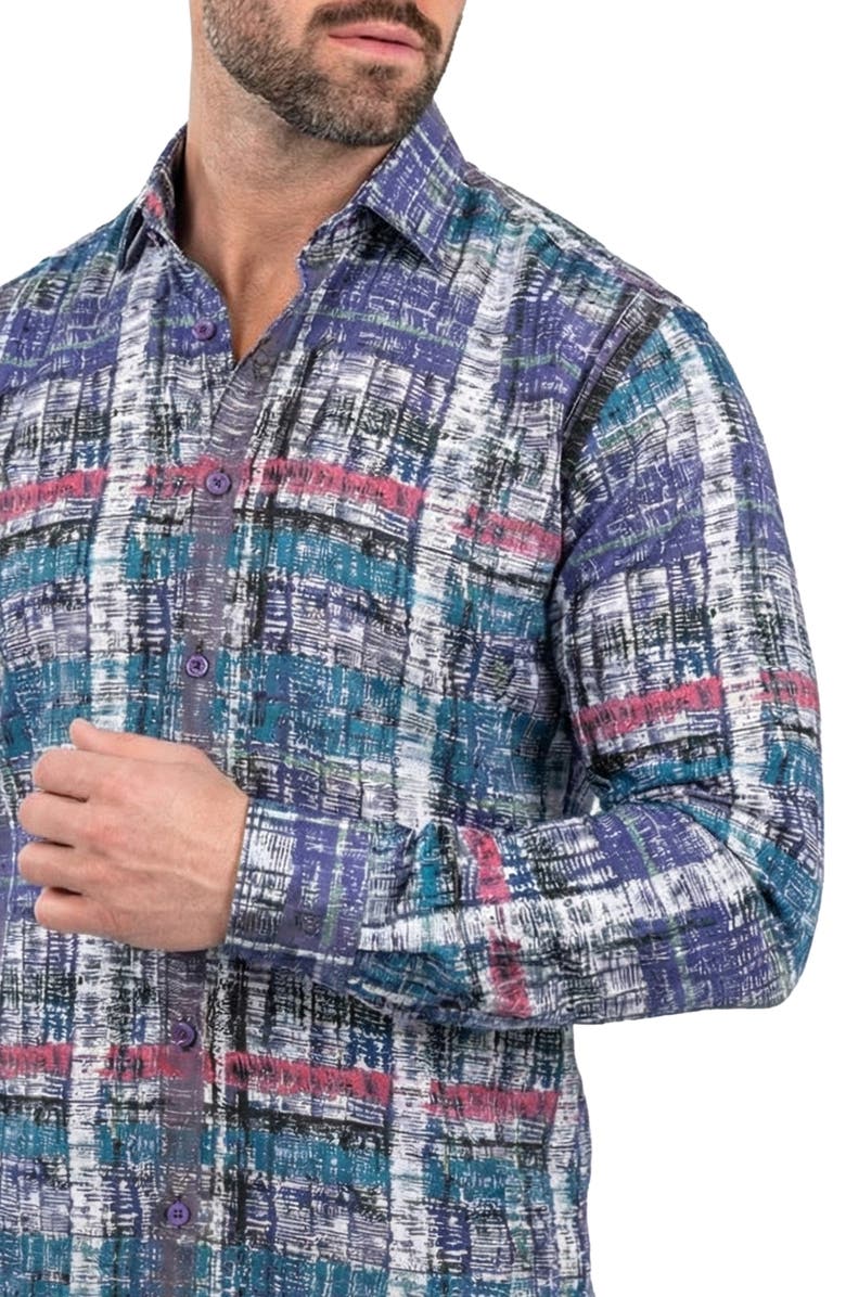 Maceoo Fibonacci Marthyr 0307 Contemporary Fit Button-Up Shirt, Alternate, color, Blue