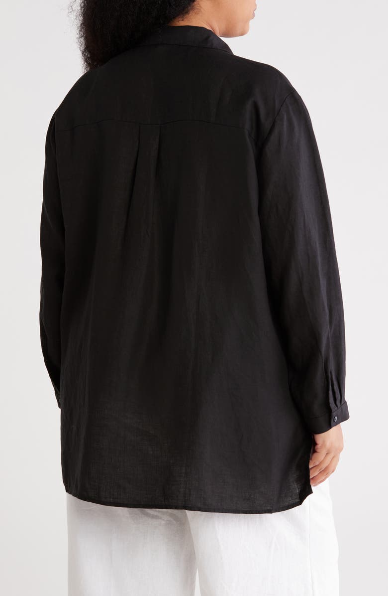 Eileen Fisher Classic Easy Organic Linen Button-Up Shirt, Alternate, color, 