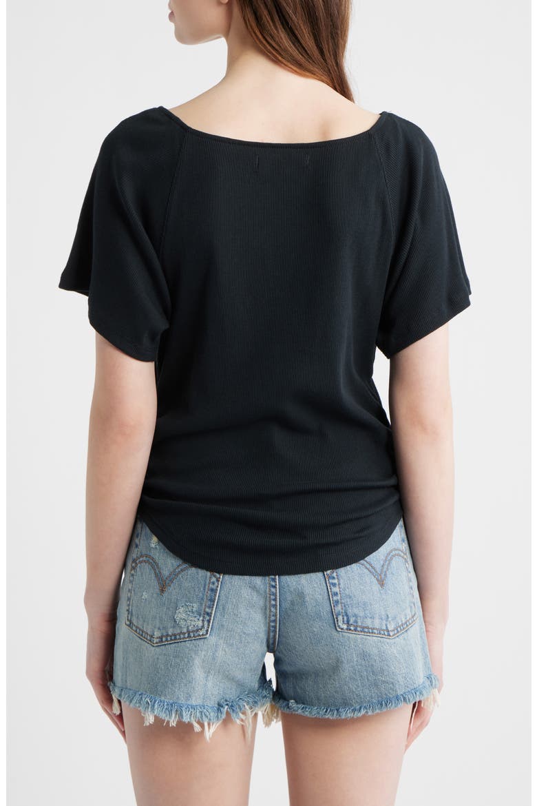 Lucy Off-the-Shoulder T-Shirt, Alternate, color, BLACK