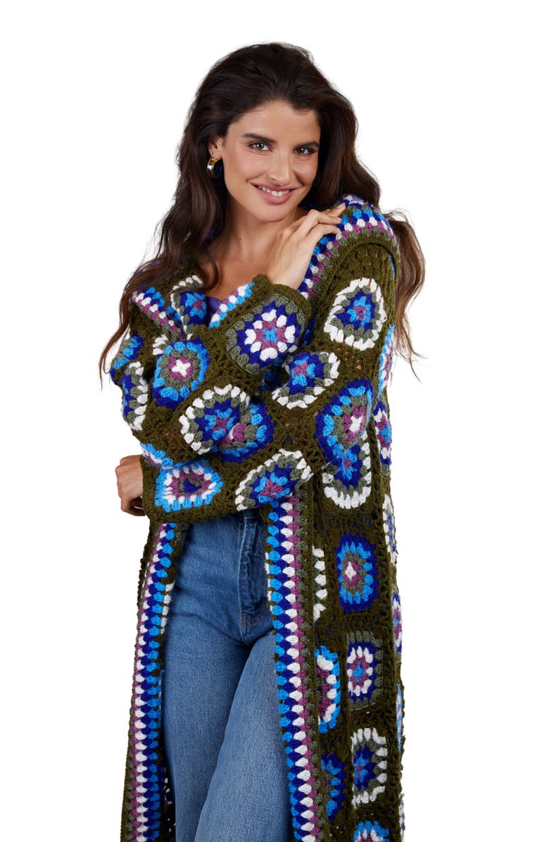 SAACHI Olive Long Sleeve Wool Sweater Dress, Alternate, color, Olive