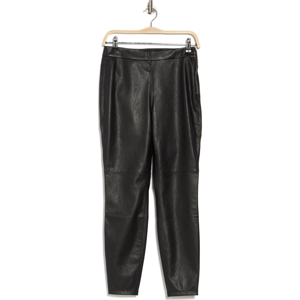 Hugo Boss Boss Orange Taskin Faux Leather Ankle Skinny Pants In Black