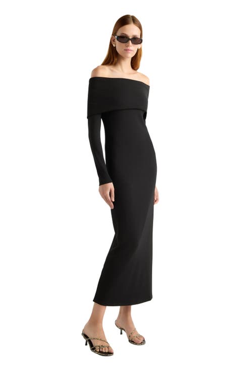 Morgan Split Foldover Jersey Dress