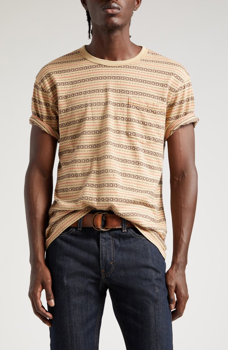 Double RL Southwestern Stripe Pocket T-Shirt, Main, color, 