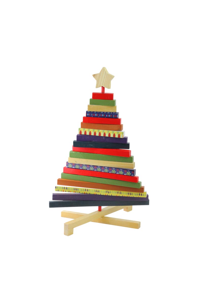 Northlight Adjustable Wooden Christmas Tree Decoration - 15.5" - Multicolor, Main, color,