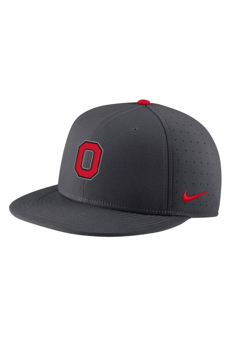 Nike Men's Nike Gray Ohio State Buckeyes Aero True Baseball Performance Fitted Hat, Alternate, color,