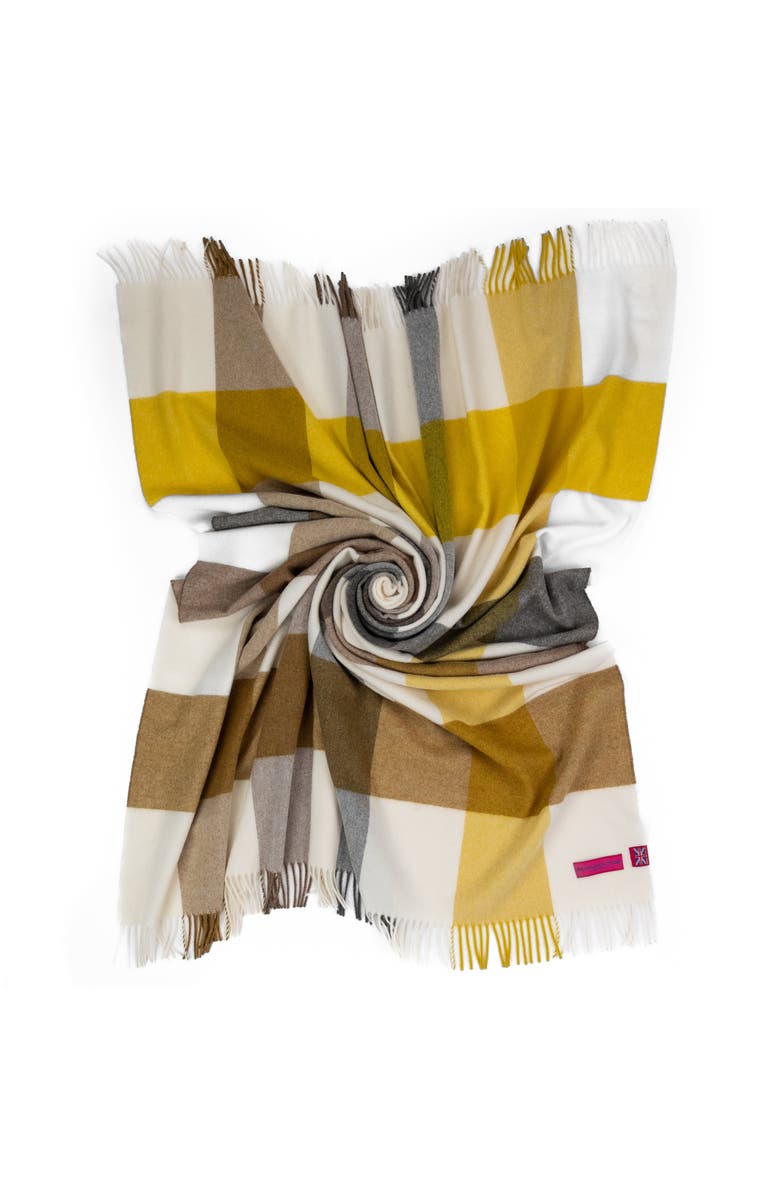 Prince of Scots Southampton Home Merino Wool Throw, Main, color, Block Gold