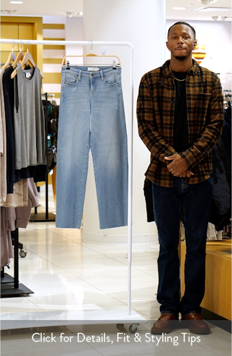 High Waist Raw Hem Wide Leg Dad Jeans, sales video thumbnail