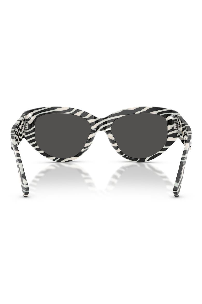 55mm Cat Eye Sunglasses, Alternate, color, ZEBRA / DARK GREY