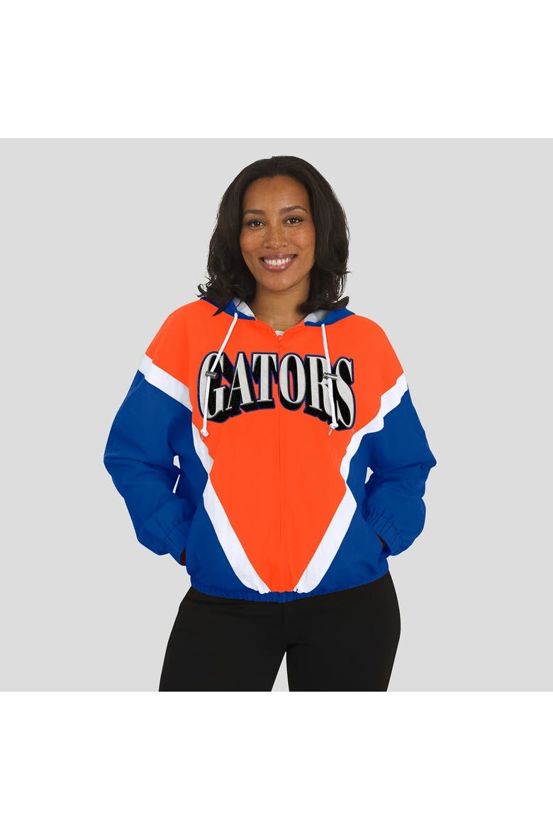 Women's WEAR by Erin Andrews Orange/Royal Florida Gators Colorblock Full-Zip Hoodie Windbreaker Jacket, Alternate, color, Orange